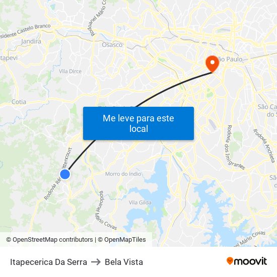Itapecerica Da Serra to Bela Vista map