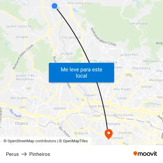 Perus to Pinheiros map