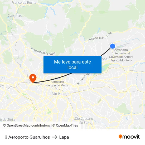 ✈️ Aeroporto-Guarulhos to Lapa map