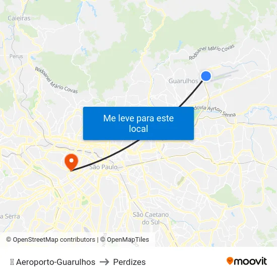 ✈️ Aeroporto-Guarulhos to Perdizes map