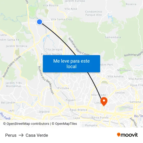 Perus to Casa Verde map