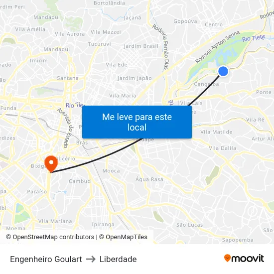 Engenheiro Goulart to Liberdade map