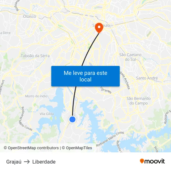 Grajaú to Liberdade map