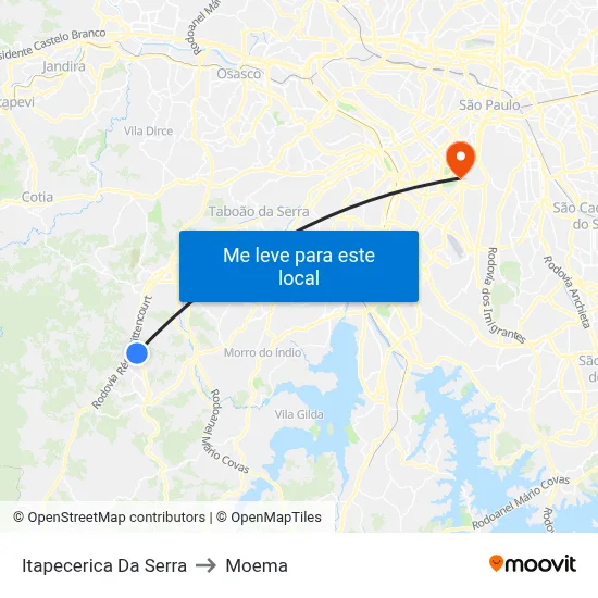 Itapecerica Da Serra to Moema map