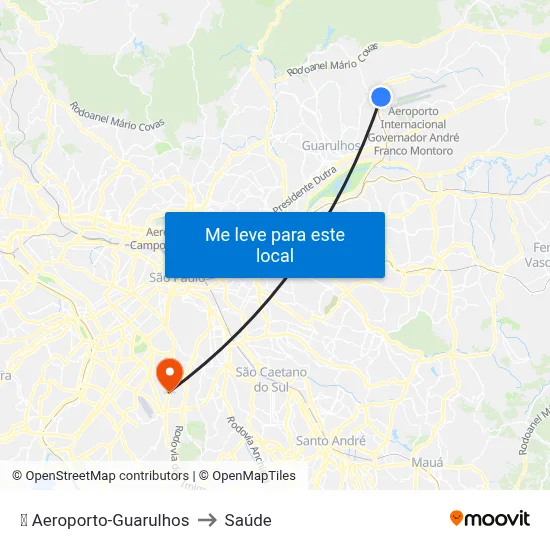✈️ Aeroporto-Guarulhos to Saúde map