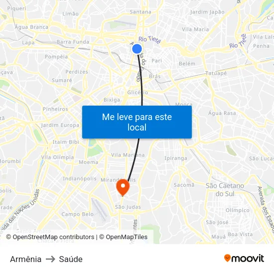 Armênia to Saúde map