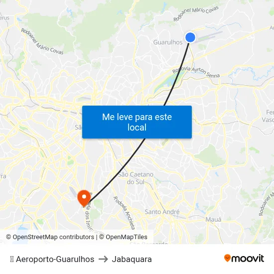 ✈️ Aeroporto-Guarulhos to Jabaquara map
