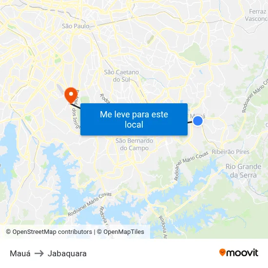 Mauá to Jabaquara map