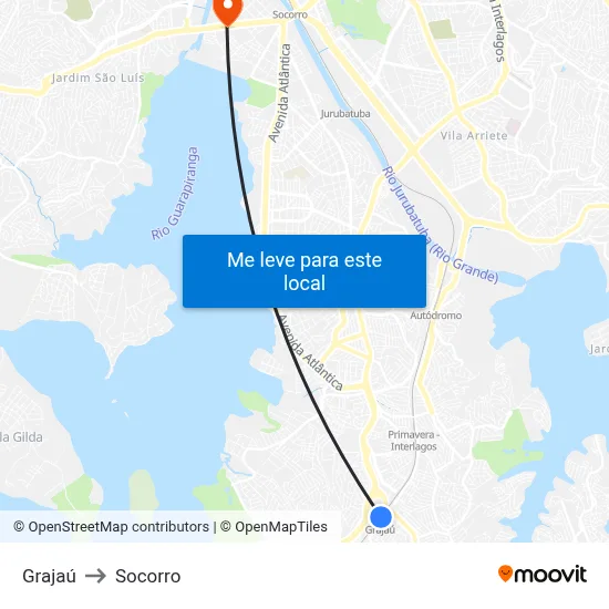 Grajaú to Socorro map