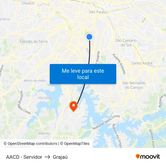 AACD - Servidor to Grajaú map