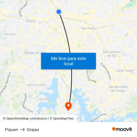 Piqueri to Grajaú map