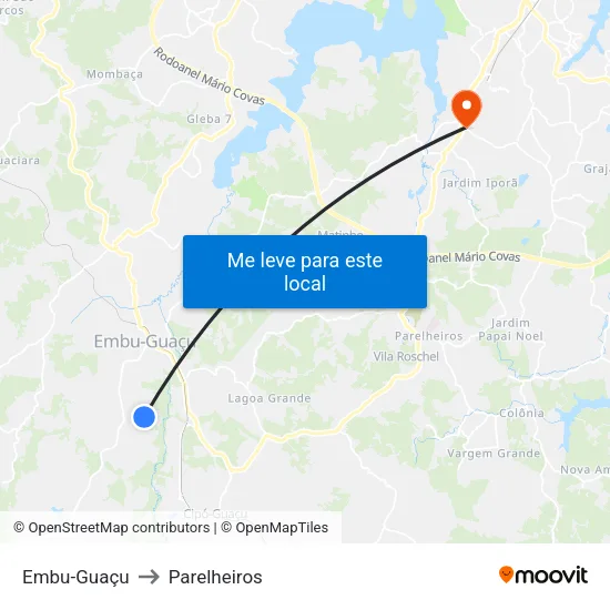 Embu-Guaçu to Parelheiros map