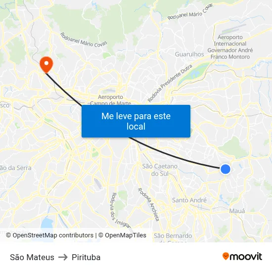 São Mateus to Pirituba map
