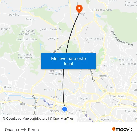 Osasco to Perus map