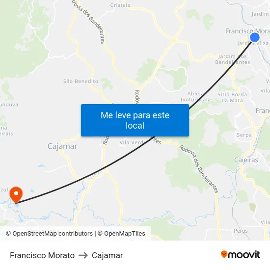 Francisco Morato to Cajamar map