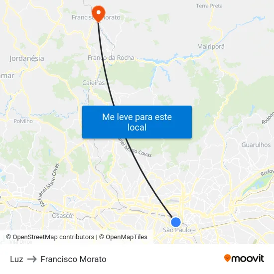 Luz to Francisco Morato map