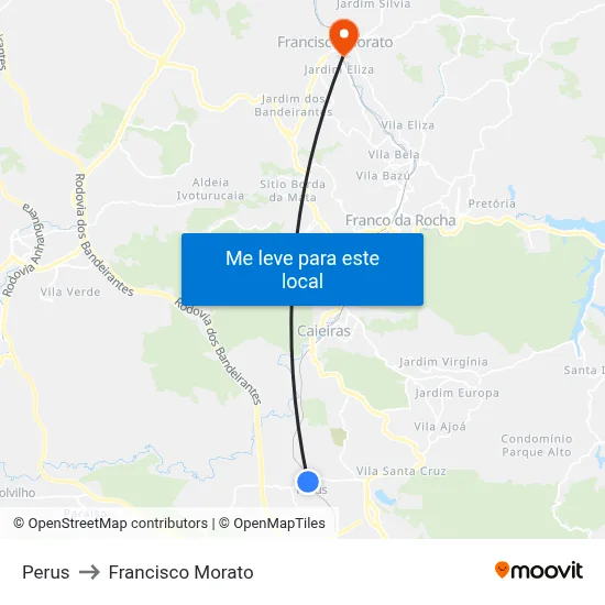 Perus to Francisco Morato map