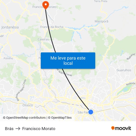 Brás, Brás para Francisco Morato, São Paulo e Região de transporte público