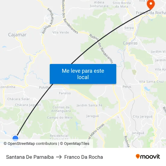 Santana De Parnaíba to Franco Da Rocha map