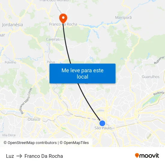 Luz to Franco Da Rocha map