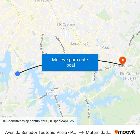 Avenida Senador Teotônio Vilela - Parada Rodrigues Vilares C/B to Maternidade São Lucas map