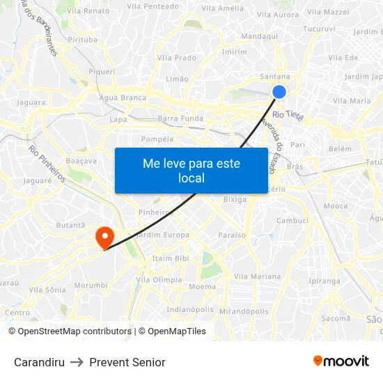 Carandiru to Prevent Senior map
