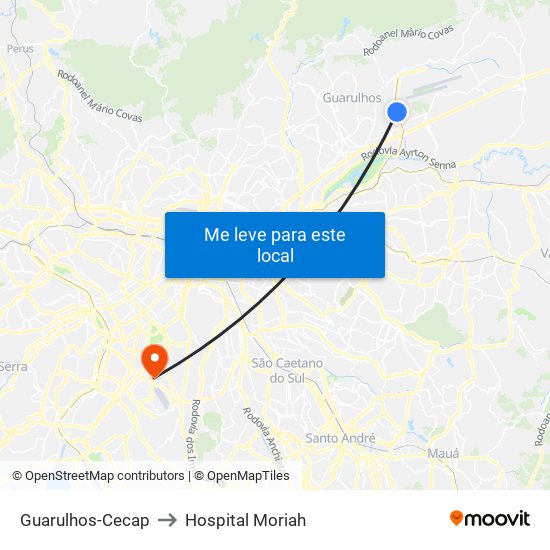 Guarulhos-Cecap to Hospital Moriah map