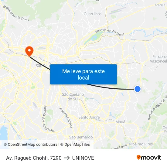 Av. Ragueb Chohfi, 7290 to UNINOVE map