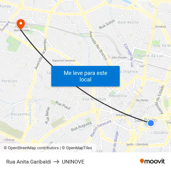 Rua Anita Garibaldi to UNINOVE map