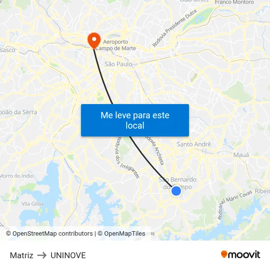 Matriz to UNINOVE map