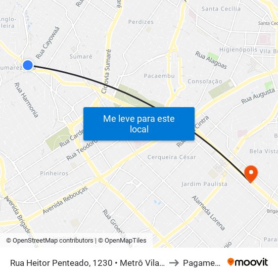 Rua Heitor Penteado, 1230 • Metrô Vila Madalena to Pagamentos map