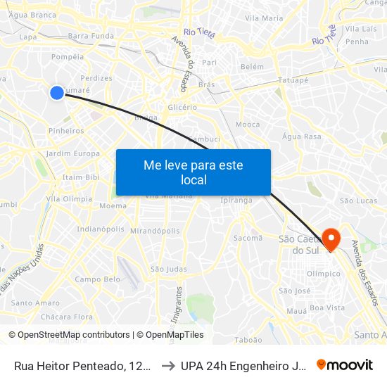 Rua Heitor Penteado, 1230 • Metrô Vila Madalena to UPA 24h Engenheiro Julio Marcucci Sobrinho map