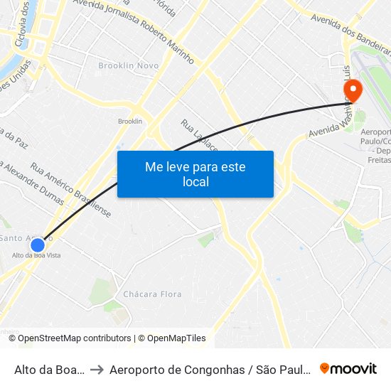 Alto da Boa Vista to Aeroporto de Congonhas / São Paulo - Cgh / Sbsp map