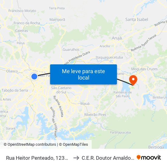 Rua Heitor Penteado, 1230 • Metrô Vila Madalena to C.E.R. Doutor Arnaldo Pezzuti Cavalcanti map