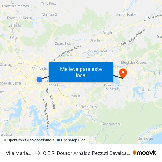 Vila Mariana to C.E.R. Doutor Arnaldo Pezzuti Cavalcanti map