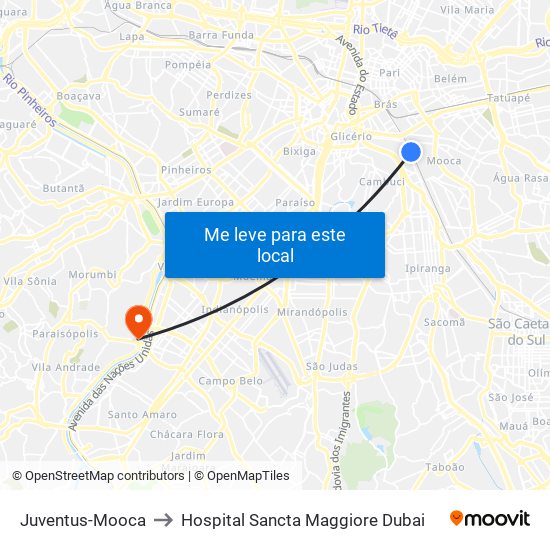 Juventus-Mooca to Hospital Sancta Maggiore Dubai map