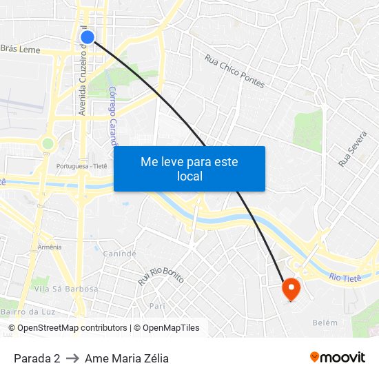 Parada 2 to Ame Maria Zélia map