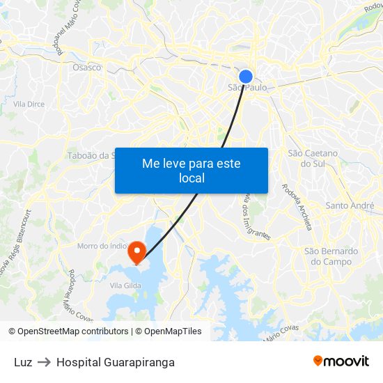 Luz to Hospital Guarapiranga map