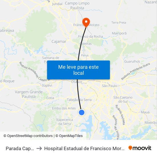 Parada Capão Redondo I to Hospital Estadual de Francisco Morato Professor Carlos da Silva Lacaz map