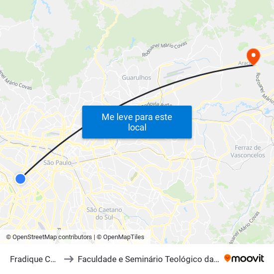 Fradique Coutinho to Faculdade e Seminário Teológico da Fé Rreformada map