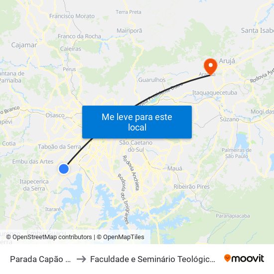 Parada Capão Redondo I to Faculdade e Seminário Teológico da Fé Rreformada map