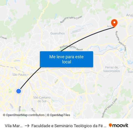 Vila Mariana to Faculdade e Seminário Teológico da Fé Rreformada map