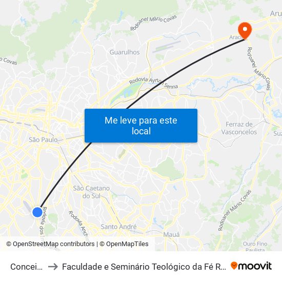 Conceição to Faculdade e Seminário Teológico da Fé Rreformada map