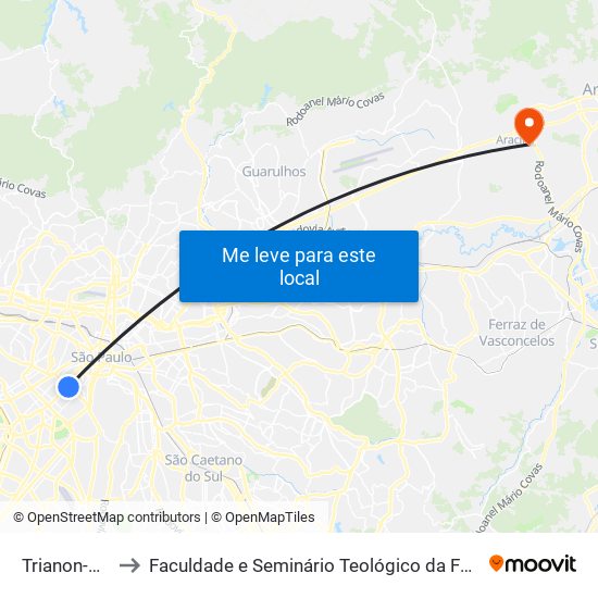Trianon-Masp to Faculdade e Seminário Teológico da Fé Rreformada map