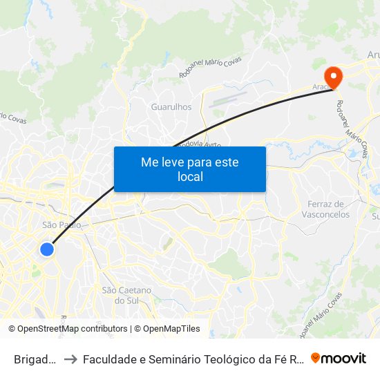Brigadeiro to Faculdade e Seminário Teológico da Fé Rreformada map