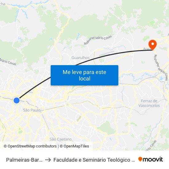 Palmeiras-Barra Funda to Faculdade e Seminário Teológico da Fé Rreformada map