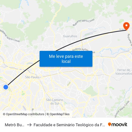 Metrô Butantã to Faculdade e Seminário Teológico da Fé Rreformada map