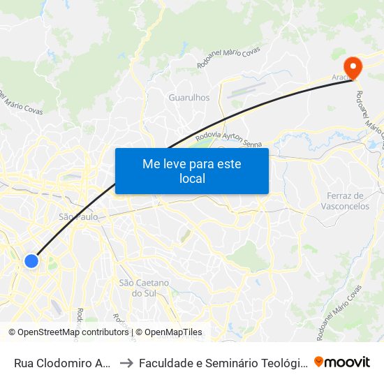 Rua Clodomiro Amazonas 221 to Faculdade e Seminário Teológico da Fé Rreformada map