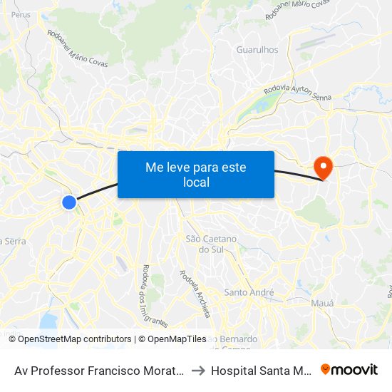 Av Professor Francisco Morato 100 - B/C to Hospital Santa Marcelina map