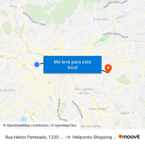 Rua Heitor Penteado, 1230 • Metrô Vila Madalena to Heliponto Shopping Leste Aricanduva map